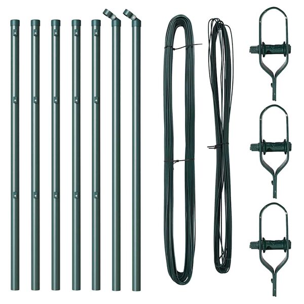 vidaXL Zaunpfosten 7 pcs Gr&uuml;n Stahl