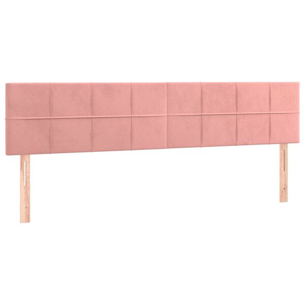 vidaXL Kopfteile 2 Stk. Rosa 90x5x78/88 cm Samt