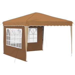 vidaXL Pop-up Partyzelt 288 x 288 x 245 cm Beige Oxford-Stoff