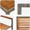 vidaXL Garten Essgruppe 7 pcs Grau und Braun Poly-Rattan