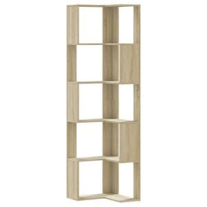 vidaXL Eck-B&uuml;cherregal 5 B&ouml;den Sonoma-Eiche 50x50x179 cm Holzwerkstoff