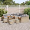 vidaXL Gartensofa-set mit Kissen 14 pcs Beige und Hellgrau Poly-Rattan