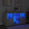 vidaXL Sideboard mit LED-Leuchten Betongrau 123x37x67 cm
