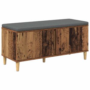 vidaXL Flurbank mit Kissen mit Speicher Altholz 100 x 38 x 46 cm
