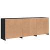 vidaXL Sideboard mit LED-Leuchten Schwarz 181,5x37x67 cm