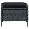 vidaXL Gartensessel Verstellbar mit Fu&szlig;hocker Poly-Rattan Dunkelgrau