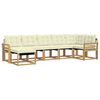 vidaXL Outdoor-Sofagarnitur mit Kissen 7 pcs Wei&szlig; und Creme