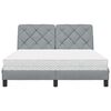 vidaXL Bett mit Matratze Hellgrau 140x200 cm Stoff
