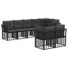 vidaXL Outdoor-Sofagarnitur Schwarz Polyester
