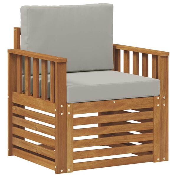 vidaXL Outdoor-Sofagarnitur mit Kissen Natur 71 x 63 x 73 cm