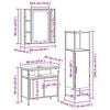 vidaXL Badezimmerm&ouml;bel-Set mit Regal mit T&uuml;r 3 pcs Braun Holzwerkstoff