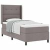 vidaXL Boxspringbett mit Kissen mit Kopfteil Taupe 200 x 100 cm Stoff