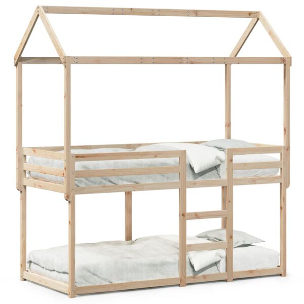 vidaXL Etagenbett ohne Matratze 90x200 cm Massivholz Kiefer