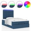 vidaXL Ottoman-Bett mit Matratze & LEDs Blau 120x200 cm Stoff