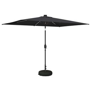 vidaXL Gartenparasol mit LED-Lichtern und Sockel 200 x 300 cm