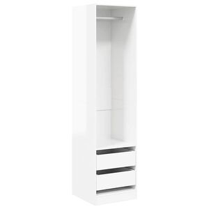vidaXL Kleiderschrank mit Schubladen Hochglanz-Wei&szlig; 50x50x200 cm