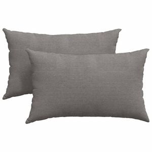 vidaXL Sofakissen 2 St&uuml;ck Hellgrau 50 x 30 cm Cordstoff