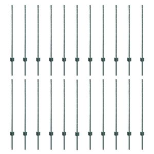 vidaXL Eingebetteter Zaunpfosten 22 pcs Gr&uuml;n 140 cm