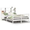 vidaXL Massivholzbett mit Regal ohne Matratze Wei&szlig; 140x190 cm Kiefer
