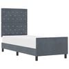 vidaXL Boxspringbett mit Kopfteil Dunkelgrau 80 x 200 cm Samt