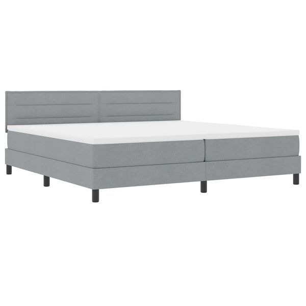 vidaXL Boxspringbett mit Matratze Hellgrau 200 x 200 cm Stoff