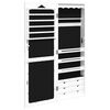 vidaXL Schmuckschrank mit Spiegel Wandmontage Weiß 37,5x10x106 cm