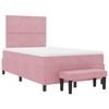 vidaXL Boxspringbett mit Matratze mit Kopfteil Rosa 120 x 190 cm Samt