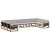 vidaXL Outdoor-Sofagarnitur mit Kissen 10 pcs Nat&uuml;rlich und Hellgrau