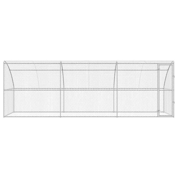 vidaXL Hundek&auml;fig 3 pcs Silber 6 x 2 x 2 m Verzinkter Stahl
