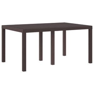 vidaXL Gartentisch Braun 150 x 100 x 73 cm Poly-Rattan
