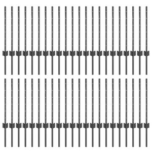 vidaXL Eingebetteter Zaunpfosten 44 pcs Grau 100 cm