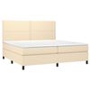 vidaXL Boxspringbett mit Matratze & LED Creme 200x200 cm Stoff