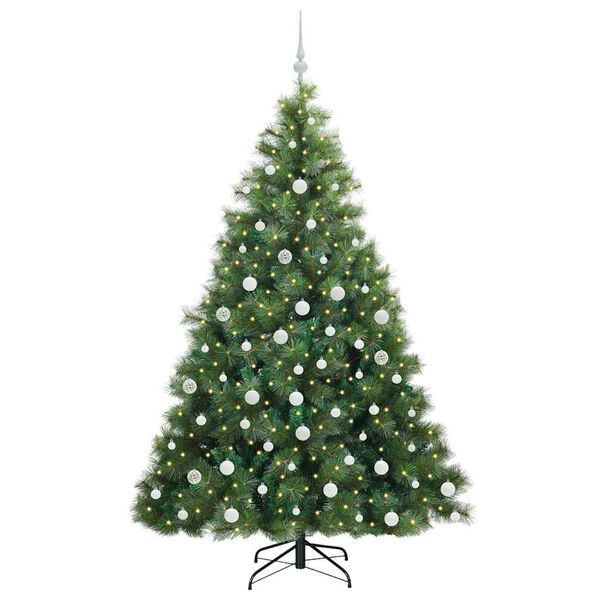 vidaXL Künstlicher Weihnachtsbaum mit 300 LEDs Grün 180 cm PE und PVC