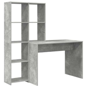 vidaXL Schreibtisch Beton Grau 138,5 x 55 x 143 cm Holzwerkstoff