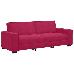 vidaXL 3-Sitzer-Sofa Weinrot 220x78x84 cm Samt