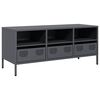 vidaXL TV-Schrank Anthrazit 101,5x39x43,5 cm Kaltgewalzter Stahl