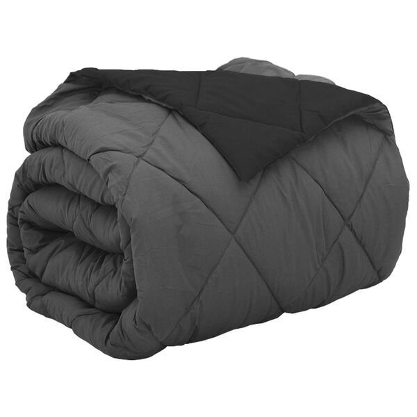 vidaXL Ganzjahresbettdecke Schwarz und Anthrazit 220 x 200 cm