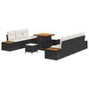 vidaXL Gartensofa-set 10 stk. 9-Sitzanzahl Schwarz und Creme