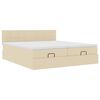 vidaXL Ottoman-Bett mit Matratzen Creme 180x200 cm Stoff