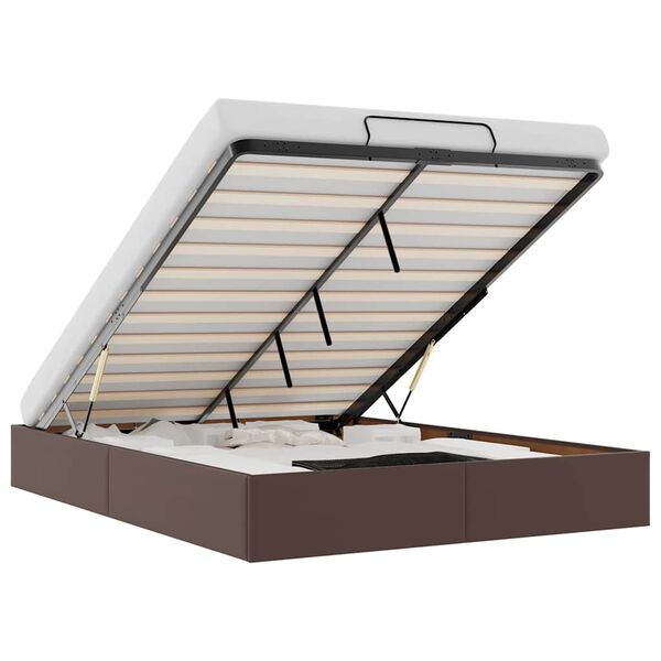 vidaXL Ottoman-Bett ohne Matratze Braun 140x200 cm Kunstleder