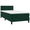 vidaXL Boxspringbett mit Matratze Dunkelgr&uuml;n 90x190 cm Samt