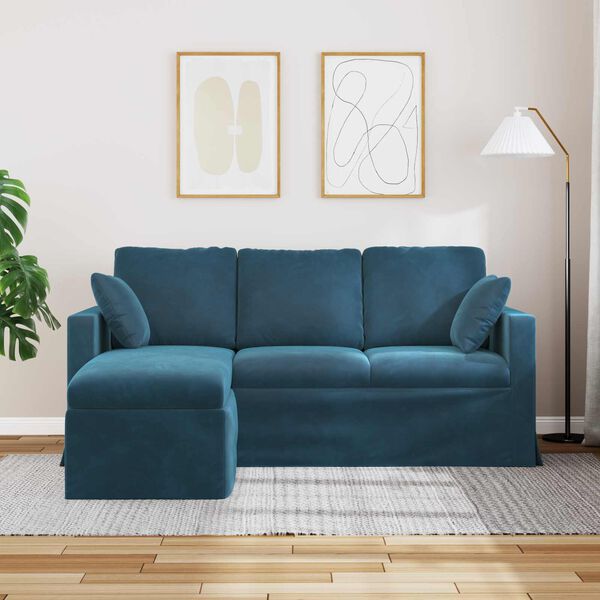 vidaXL Sofa Blau Gesamtabmessungen: 178 x 134 x 80 cm (B x T x H) Samt
