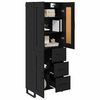 vidaXL Highboard Schwarz Eichen-Optik 69,5 x 34 x 180 cm Holzwerkstoff