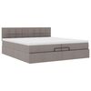 vidaXL Ottoman-Bett mit Matratze Taupe 200x200 cm Stoff