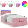 vidaXL Ottoman-Bett mit Matratze & LEDs Rosa 100x200 cm Samt
