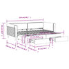 vidaXL Tagesbett Ausziehbar mit Schubladen Hellgrau 90x200 cm Samt