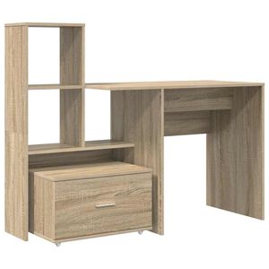 vidaXL Schreibtisch Sonoma-Eiche Holzwerkstoff 131,5 x 50 x 106,5 cm