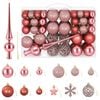 vidaXL Weihnachtskugelset 111 stk. Ros&eacute;rosa 6 cm Polystyrol
