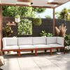 vidaXL 4-Sitzer-Gartensofa mit Kissen Holz Akazie & Seil