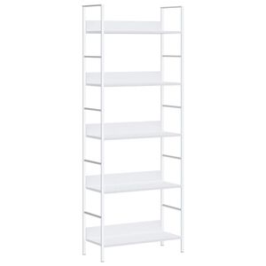 vidaXL B&uuml;cherregal 5 Regalb&ouml;den Wei&szlig; 60x27,6x158,5 cm Holzwerkstoff